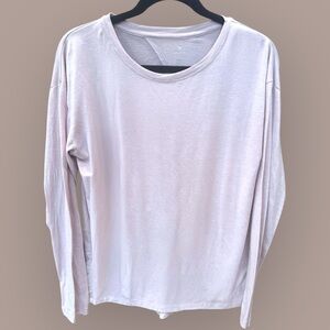 Apana Women's‎ Long Sleeve Top w/ Split Back Twist Detail - Soft Pink